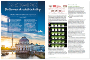 Glatt technical article on ''Growing the German phosphate industry'', published in the trade magazine 'World Fertilizer', issue 11/2021, Palladian Publications Ltd.